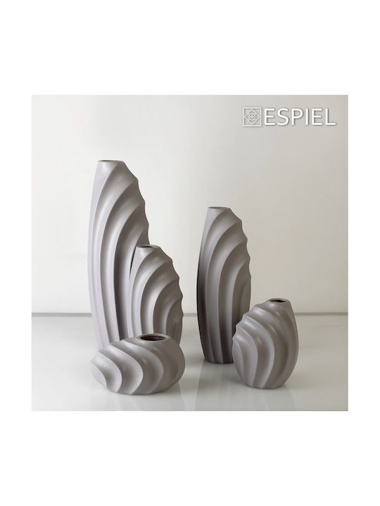 Espiel Decorative Vase Ceramic Gray 14x25cm 1pcs