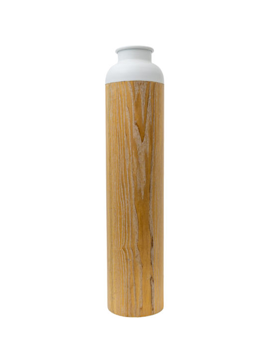 Zen Collection Decorative Vase As Wood White 15.8x15.8x55.5cm
