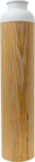 Zen Collection Βάζο Μεταλλικό Σαν Ξυλο Λευκό Φ15.8xΥ55.5cm