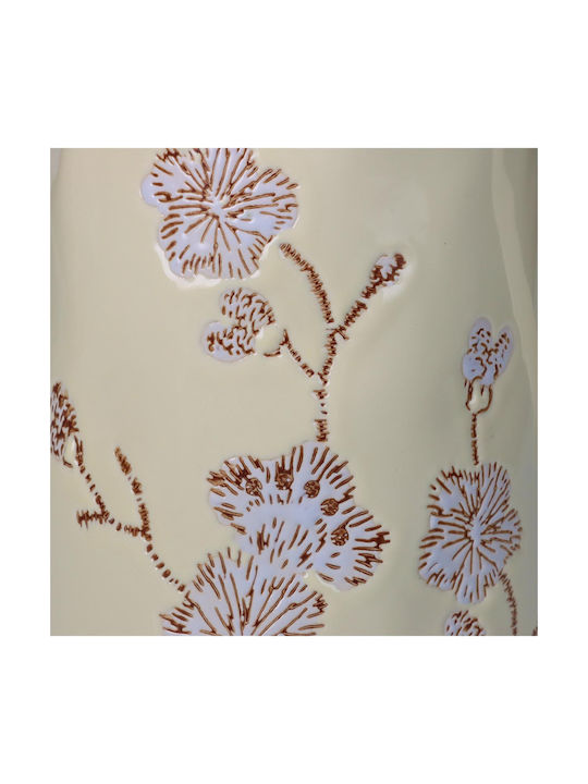 ArteLibre Decorative Vase Ecru 20.5x13.5x21.5cm