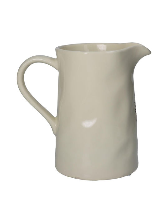 ArteLibre Decorative Vase Ecru 20.5x13.5x21.5cm