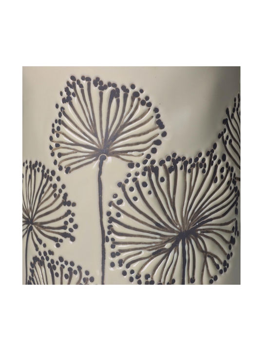 ArteLibre Decorative Vase Ecru 20.5x13.5x21.5cm