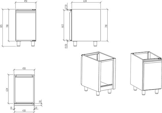 Thermogatz Ερμάριο με Ανοιγόμενες Πόρτες 45x68.4x81.5cm