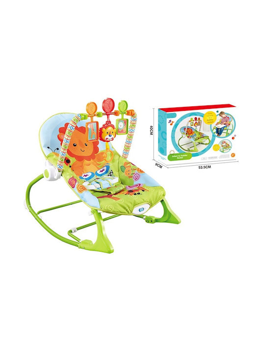 Electric Baby Relax 2 in 1 Λιονταράκι with Music and Vibration Green for Child up to 18kg