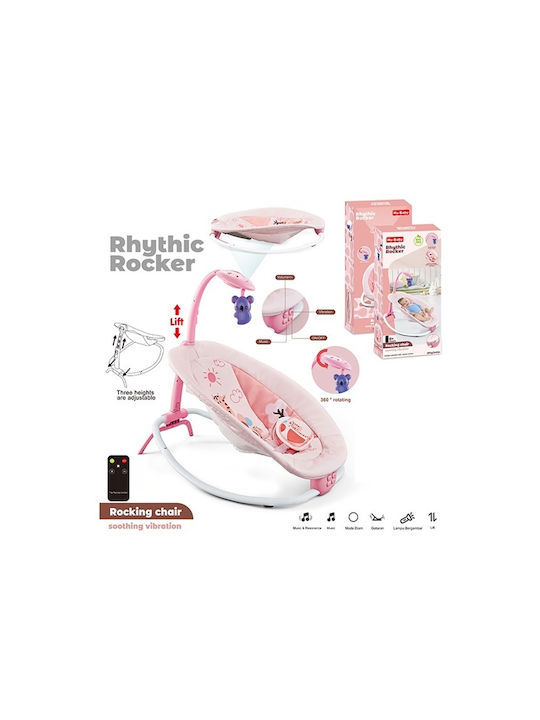 Electric Baby Relax Swing 2 in 1 with Music and Vibration Pink for Child up to 15kg