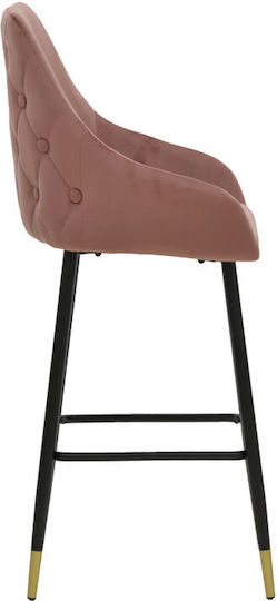 Scaune Bar cu spătar Tapițat cu Catifea Lithe Black / Golden-Plum / Rotten Apple 47x44x98buc