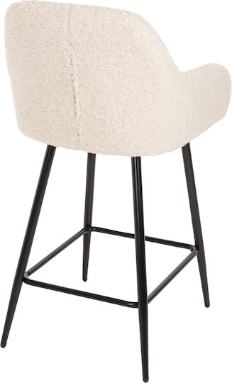 Табуретка Бар с гръбнак Текстил Strike White-black 50x50x94.5бр