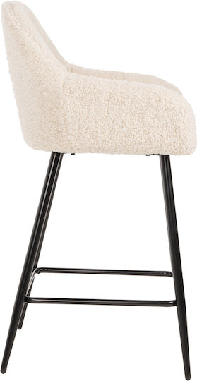 Табуретка Бар с гръбнак Текстил Strike White-black 50x50x94.5бр