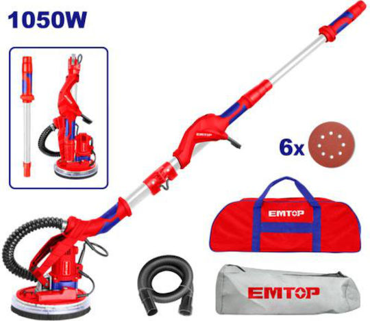 Emtop Telescopic Disc Sander Gypsum board 1050W with Dust Extraction Capability