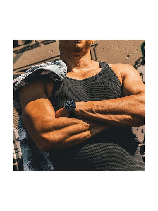 Hurtel Armored Калъф & Каишка Силикон Transparent / Pink (Apple Watch 7, Apple Watch SE)