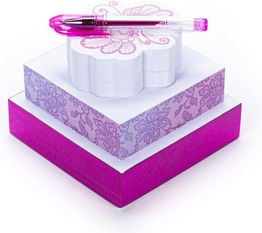 Set of 3 Pieces Sticky Notes Tri-coastal Pen Flower