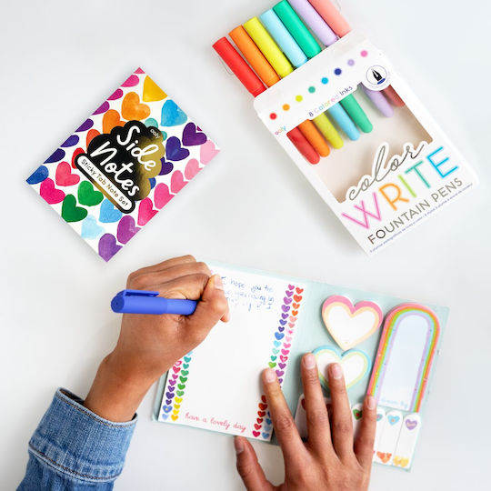 Set Sticky Notes Rainbow Hearts