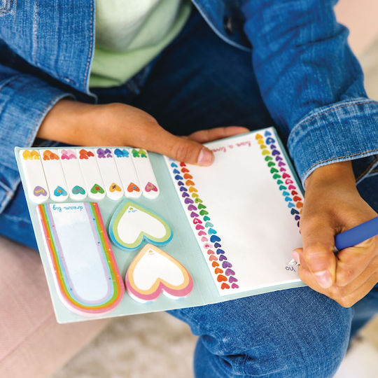 Set Sticky Notes Rainbow Hearts