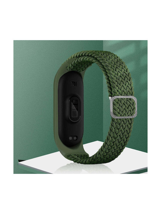 Hurtel Fabric Λουράκι Υφασμάτινο Braided Λευκό Κόκκινο (Mi Smart Band 5/Mi Smart Band 6)