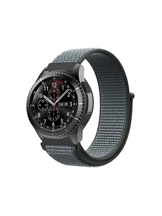 Nylon Velcro Armband Stoff Gray (Galaxy Watch (46mm) / Gear S3)