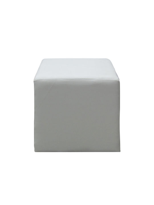 Stool For Living Room Upholstered with Leatherette Club Graphite 37x37x42cm