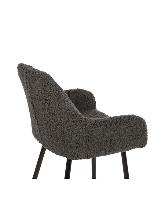 Табуретка Бар с гръбнак Текстил Strike Grey-black 50x50x94.5бр