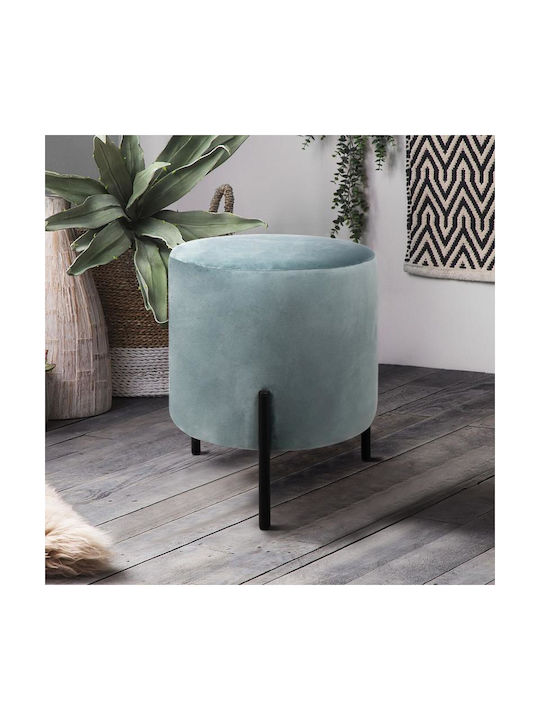 Stool For Living Room Upholstered with Velvet Lux Ocean 33x33x38cm