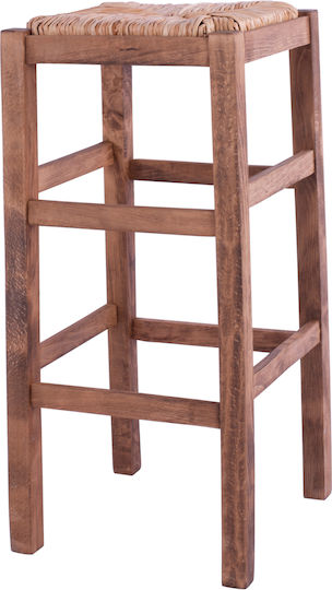 Hocker Bar mit Rückenlehne Korbweide Walnut 35x35x80cm