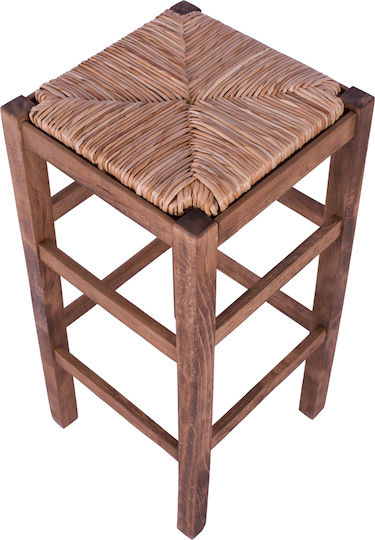 Hocker Bar mit Rückenlehne Korbweide Walnut 35x35x80cm