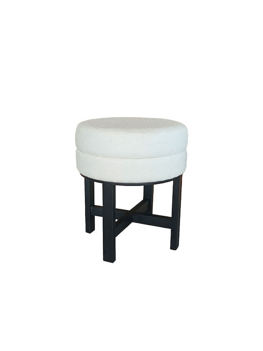 Stool For Living Room Upholstered with Fabric Segu Cream 42x42x42cm