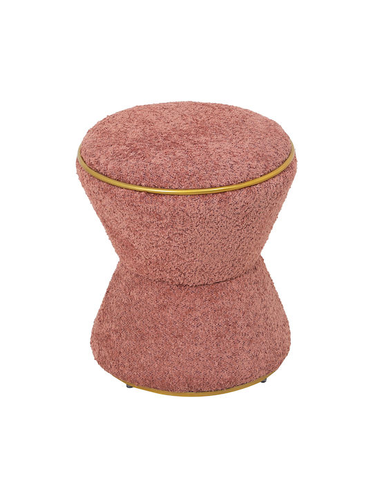 Stool For Living Room Upholstered with Fabric Linner Pink 38x38x43cm