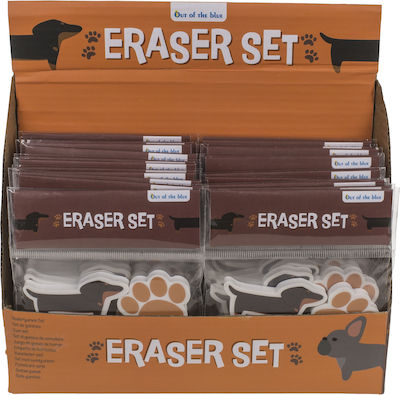 Multicolored Dog Erasers 12.5x6.5cm Set of 4