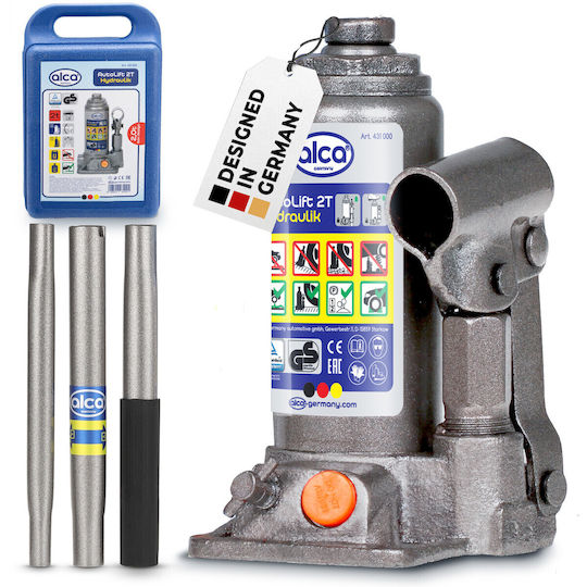 Alca Hydraulic Bottle Jack with Lifting Capacity up to 30.8cm and Weight Capacity up to 2 Tons