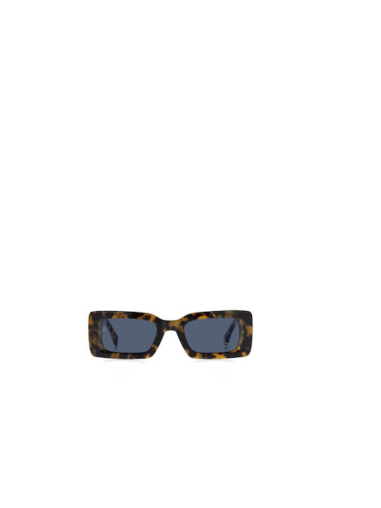 Tommy Hilfiger Women's Sunglasses with Brown Tartaruga Plastic Frame and Blue Lens TH2125/S HJV/KU
