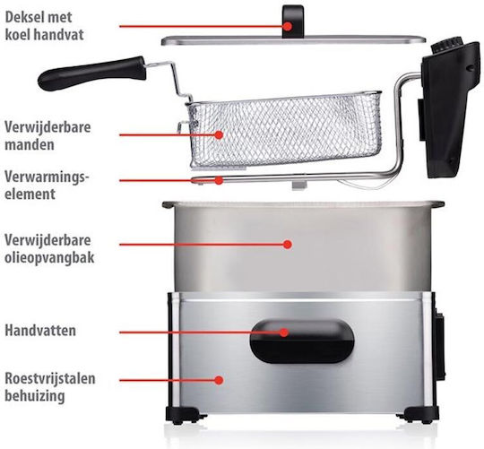 Alpina Appliances AT3162 Deep Fryer 3lt Silver