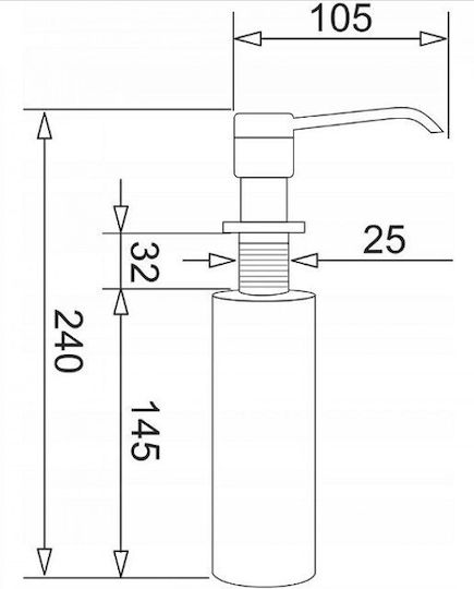 Pyramis Dp-01 Επιτοίχιο Dispenser Πλαστικό Μαύρο 300ml