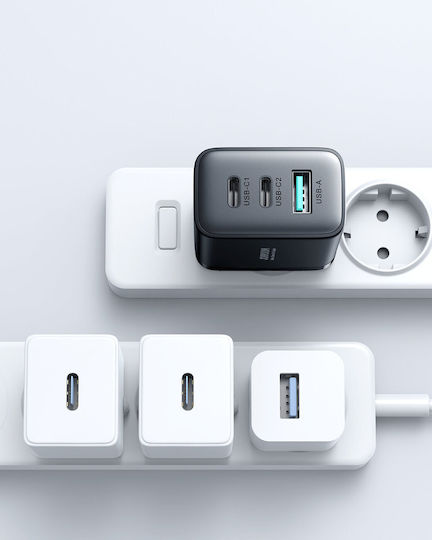 Joyroom Φορτιστής Χωρίς Καλώδιο με Θύρα USB-A και 2 Θύρες USB-C 32W Μαύρος (JR-TCF10)