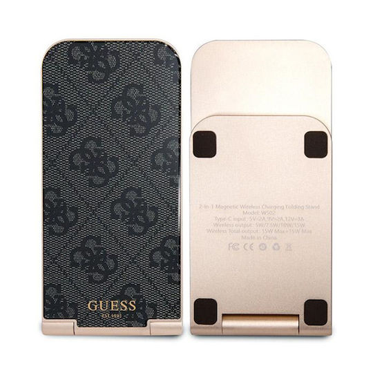 Guess Incarcator Wireless (Qi Pad) 15W Negru (GUDCFAL4PEGK)