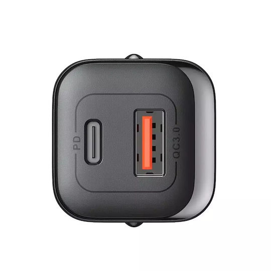 Joyroom Φορτιστής Χωρίς Καλώδιο με Θύρα USB-C 30W Power Delivery / Quick Charge 3.0 Μαύρος (JR-TCF08)