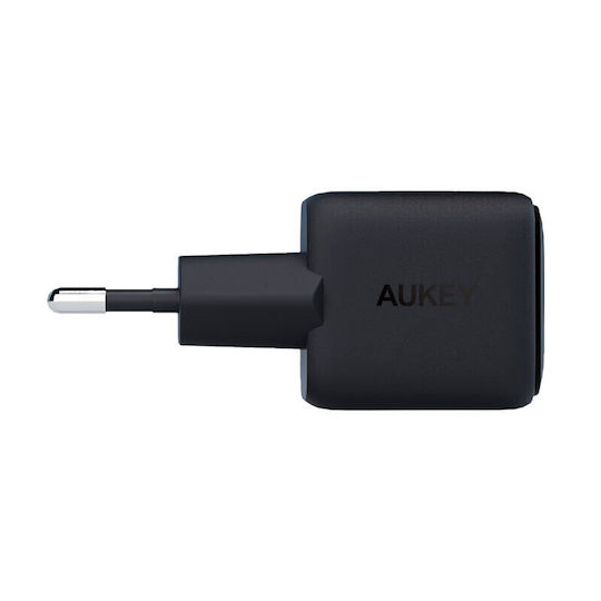 Aukey Φορτιστής Χωρίς Καλώδιο με Θύρα USB-C 30W Power Delivery Μαύρος (PA-B1L)