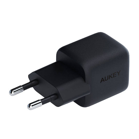 Aukey Φορτιστής Χωρίς Καλώδιο με Θύρα USB-C 30W Power Delivery Μαύρος (PA-B1L)