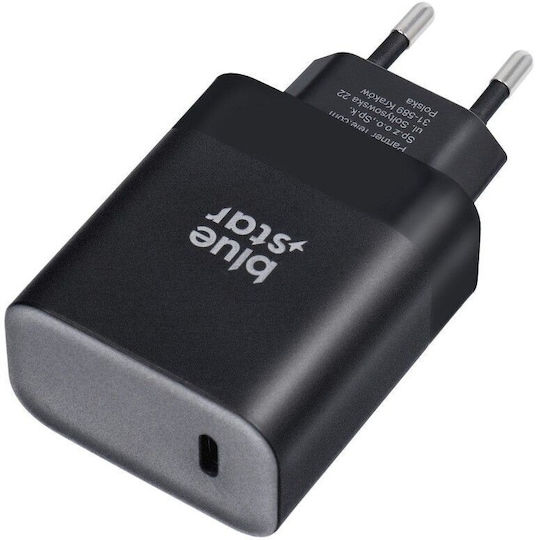 Blue Star Ladegerät ohne Kabel mit USB-C Anschluss 45W Stromlieferung / Schnellaufladung 4.0 Blau