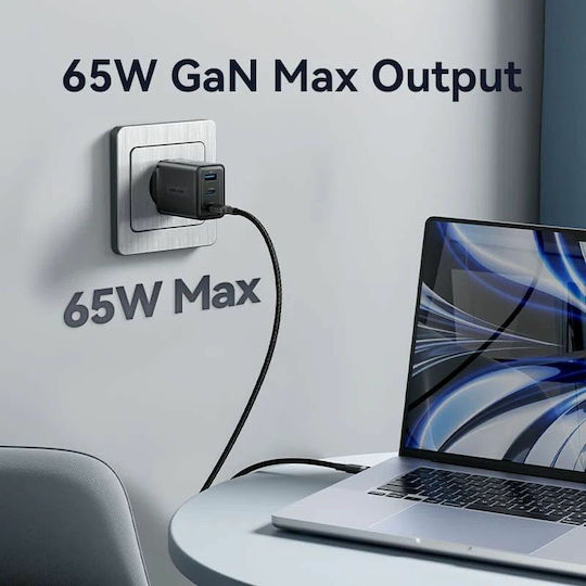 Vention Charger Without Cable GaN with USB-A Port and 2 USB-C Ports Whites (FERW0-EU)