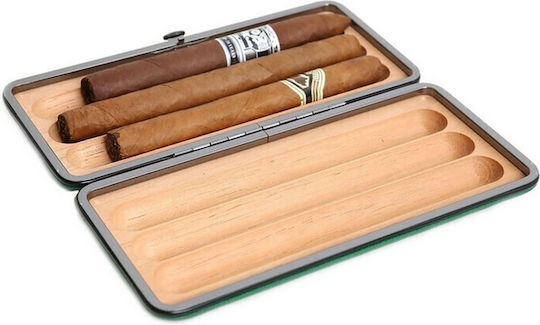 Savinelli grünes Leder Zigarrenetui für 3 Zigarren T567gr