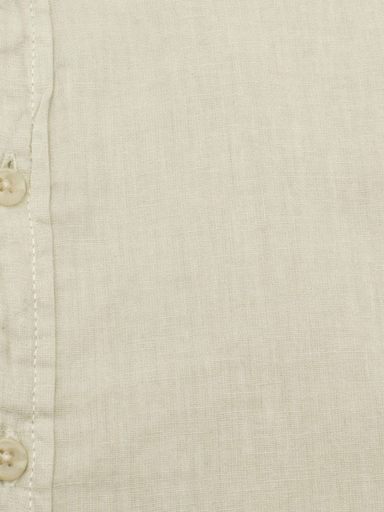 Langärmlig Leinen Hemd Beige