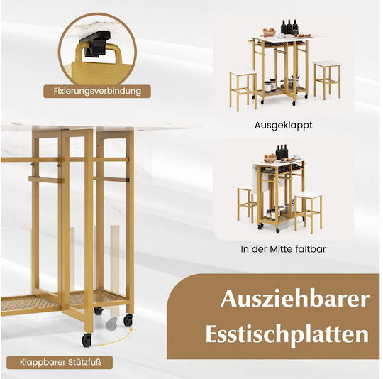 Esszimmer Erweiterbar 3Stück 74(+80)x74cm