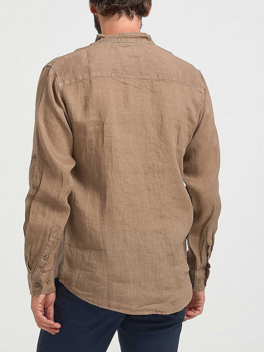 Rook Men's Shirt Linen Brown