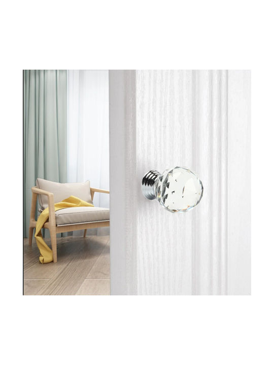 Set 2 Mânere Ușă Model Cristal Zola Diametru Mâner 30 Mm Înălțime 40 Mm