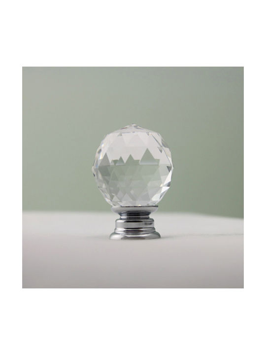 Set 2 Mânere Ușă Model Cristal Zola Diametru Mâner 30 Mm Înălțime 40 Mm