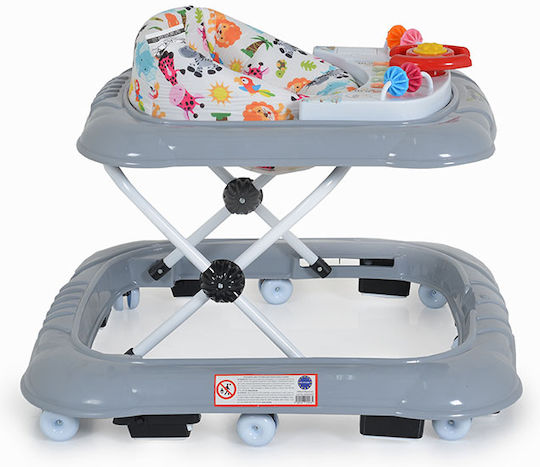 Moni Jungle Fun Baby Walker for 6+ Months Gray