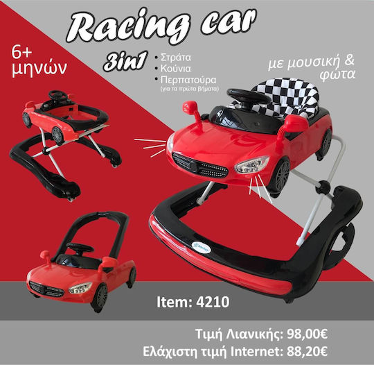 Bebe Stars Στράτα Racing Car με Μουσική Κόκκινη