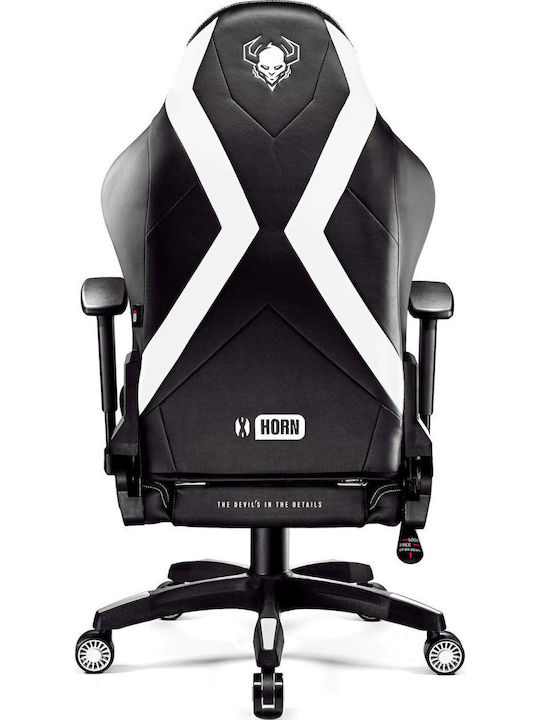 Diablo X-Horn Καρέκλα Gaming Δερματίνης με Ρυθμιζόμενα Μπράτσα Μαύρο / Λευκό