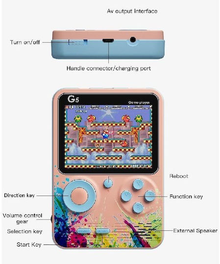 Electronic Children's Handheld Console for 5++ Years Grey