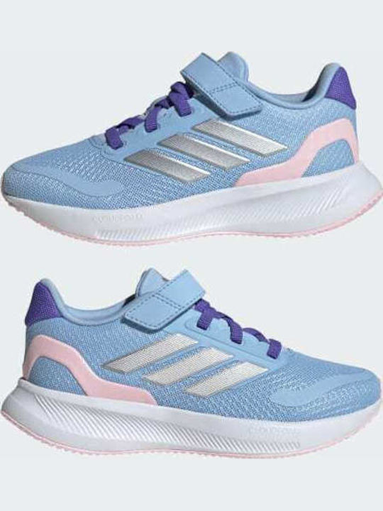 Runfalcon 5 Αθλητικά Παιδικά Παπούτσια Running με Σκρατς Glow Blue / Silver Metallic / Clear Pink