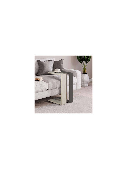 Rectangular Side Coffee Table Muju Wooden Open Mocha White Antique Anthracite W30xL40xH57cm
